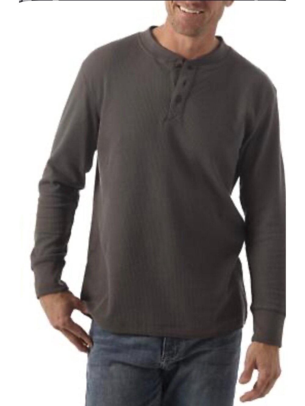 Wrangler Authentics Men’s Long Sleeve Waffle Henley Shirt Size 2XL